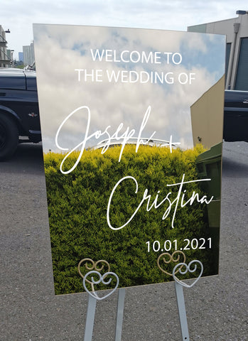 PERSONALISED Wedding welcome sign Sticker Mirror wedding decal