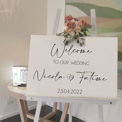 PERSONALISED Welcome sign decal & board wedding decal A1 size
