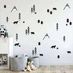 WOODLAND Removable Wall Stickers Vinyl Wall Decal Mural Nursery Kids room decor