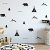 Image of Woodland, Bears Arrows, Teepees, Trees  Removable Wall Stickers Vinyl Wall Decal Mural Nursery Kids room decor