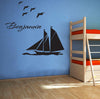Image of Personalised Name & Yacht Sailing Removable Wall decal Mural Wall sticker